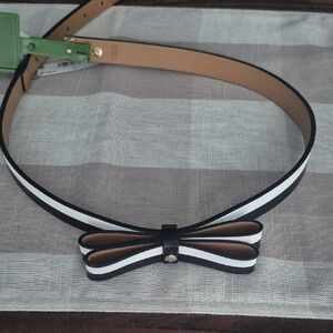 NWT Kate Spade Black And White Bow Belt